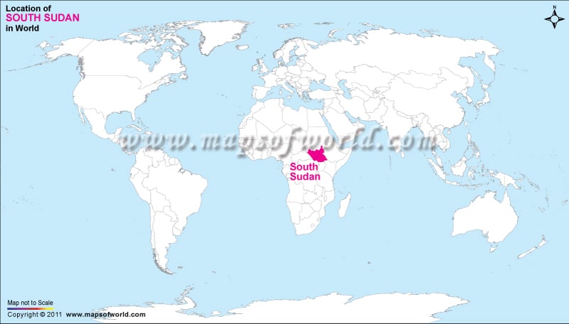 Where is South Sudan Located on Map