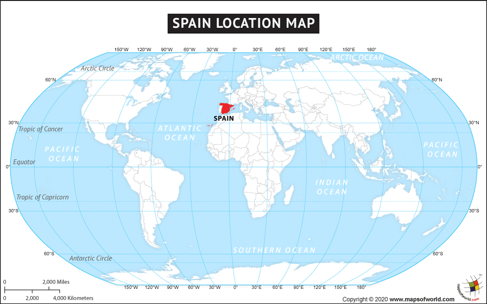 Where Is Spain Located On The Map Where Is Spain – Mapsofworld.com