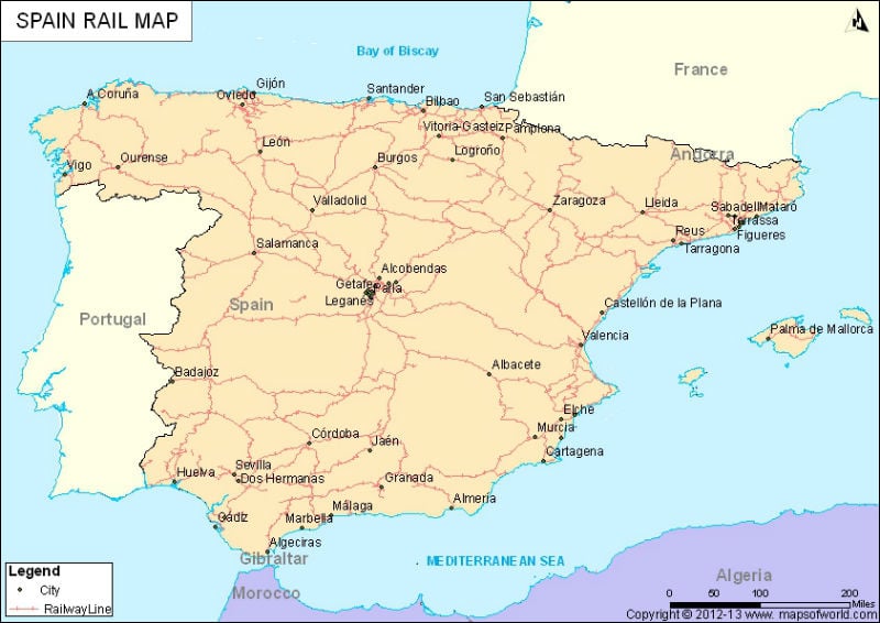 Spain Rail Map