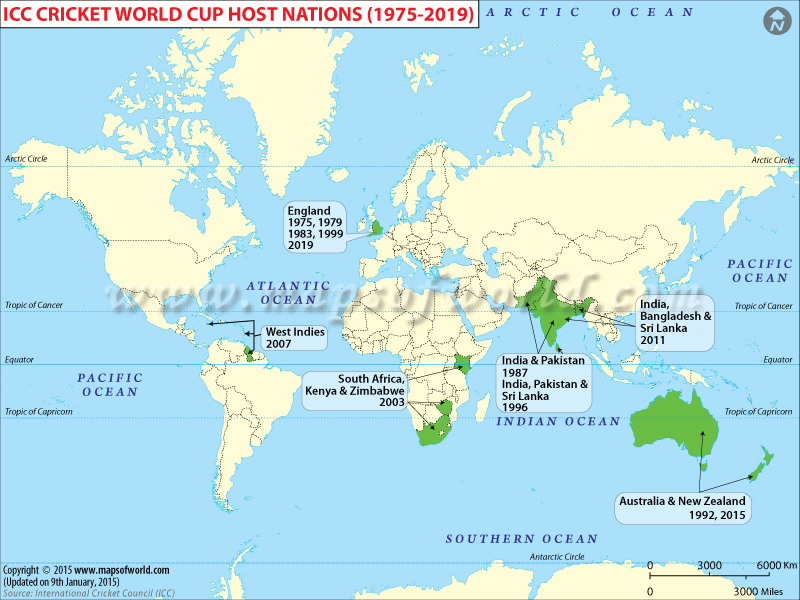 Cricket World Cup Host Nations