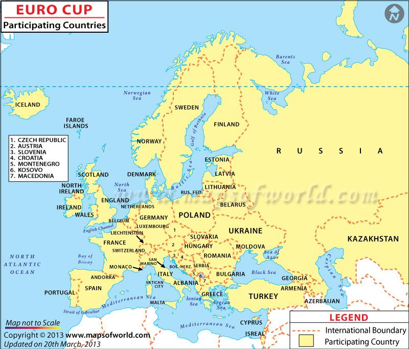 Football Euro Cup Participating Countries Map