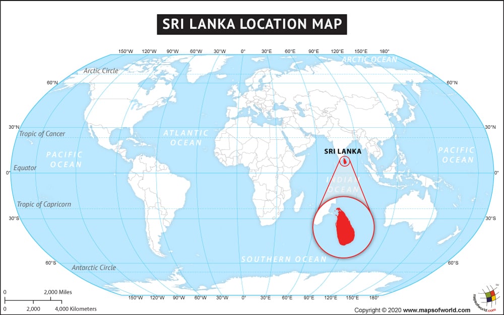 Sri Lanka Location Map