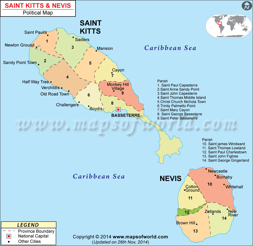 St. Kitts and Nevis Map