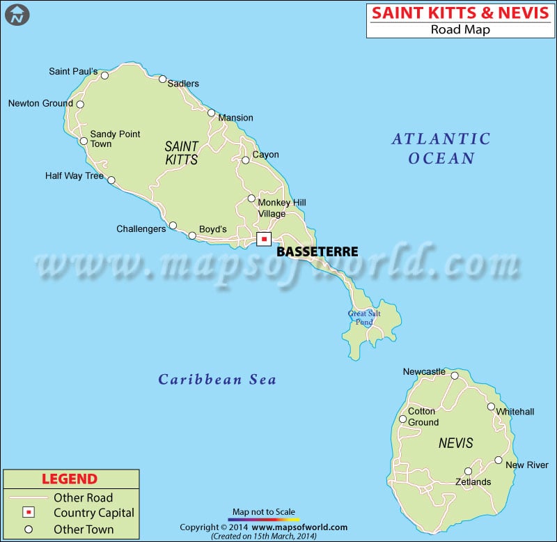 St. Kitts and Nevis Road Map