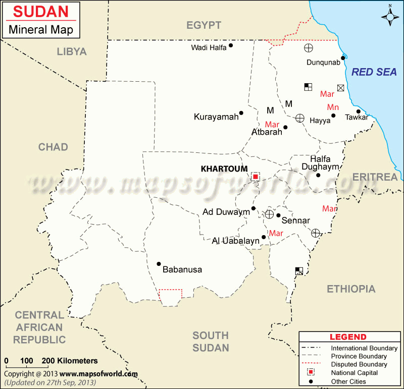 Sudan Mineral Map Natural Resources Of Sudan