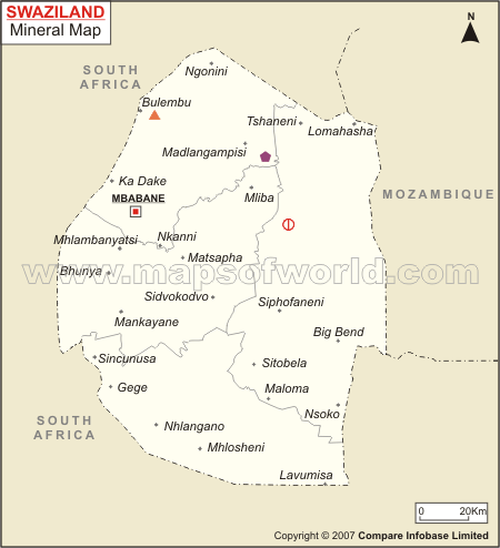 eSwatini (Swaziland) Mineral Map