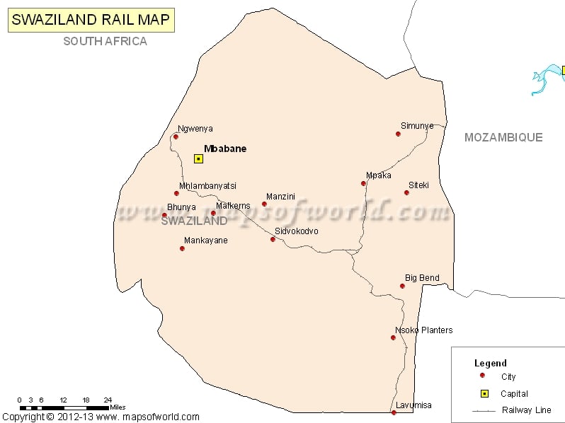 eSwatini (Swaziland) Railway Map