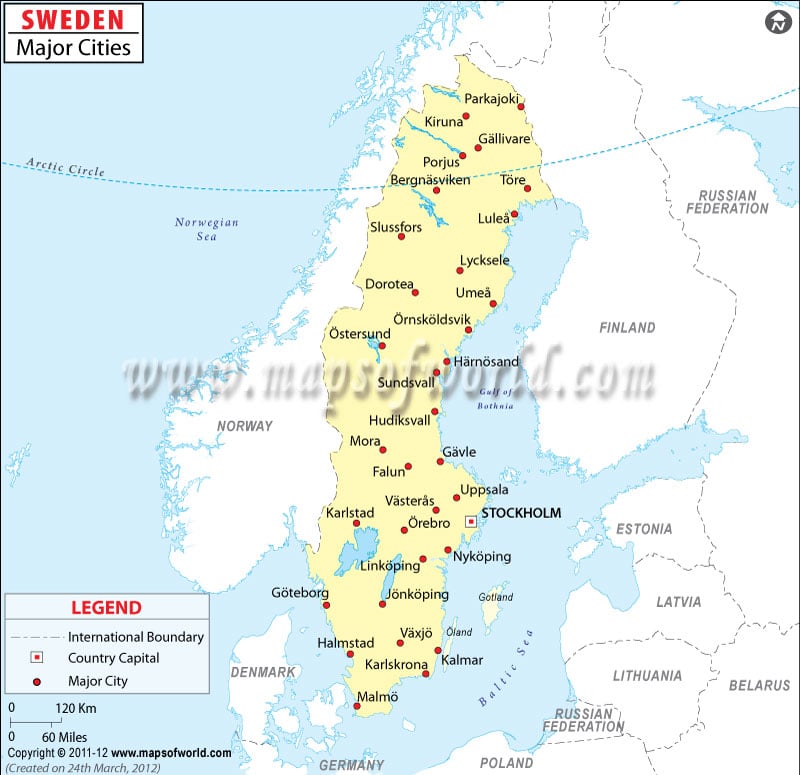 Sweden Map Cities