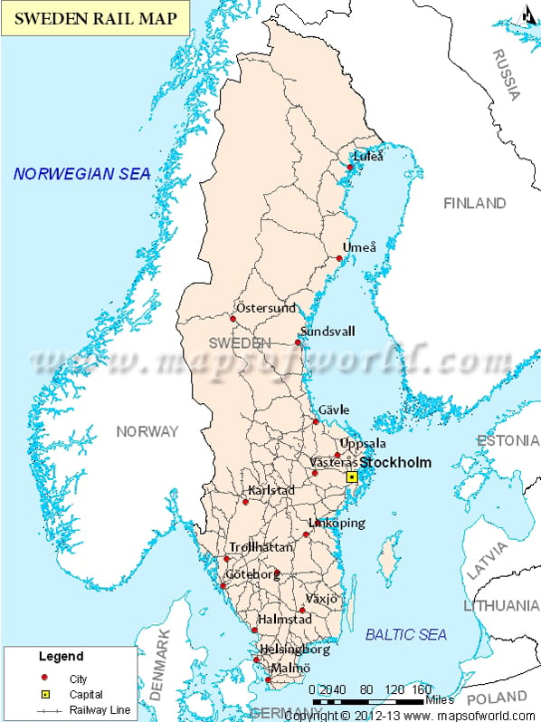 Sweden Rail Map
