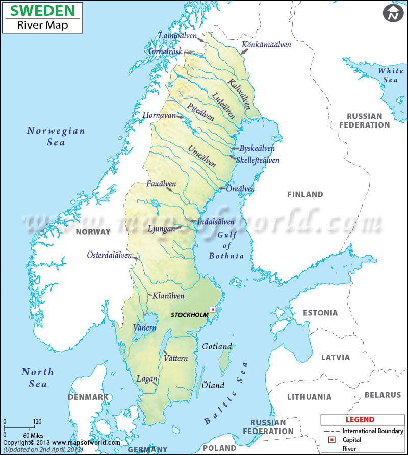 Sweden River Map