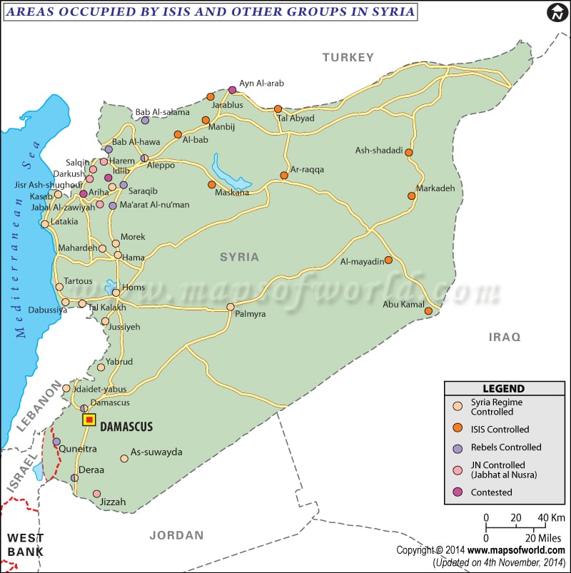 ISIS Captured Areas in Syria