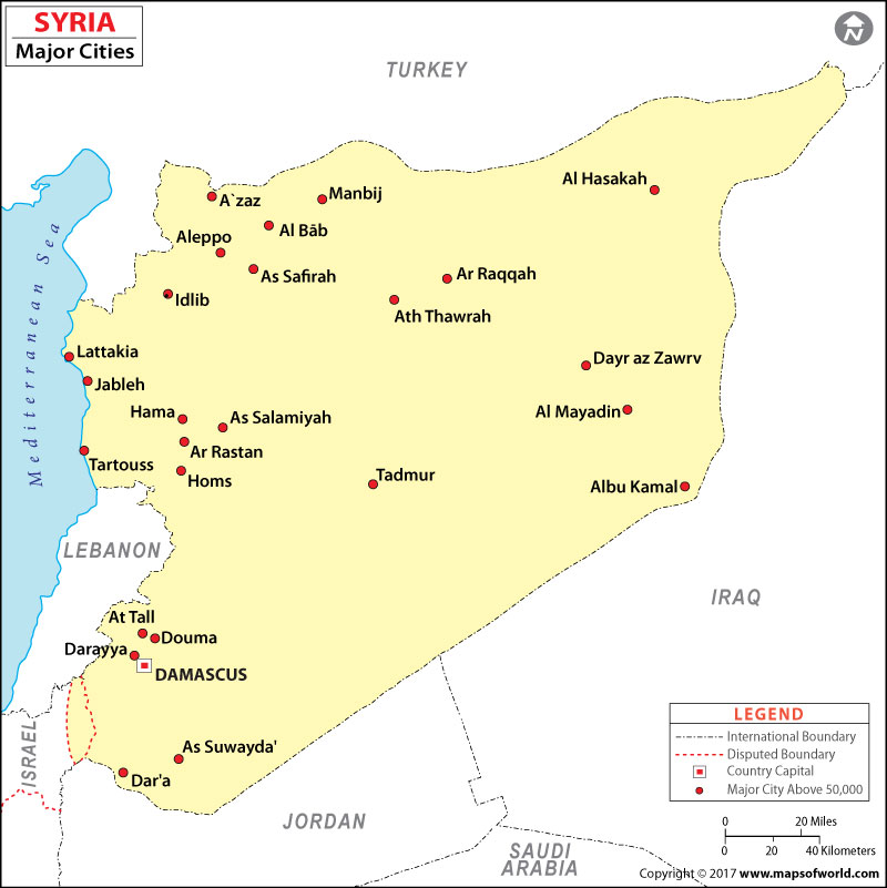 Cities in Syria | Syria Cities Map