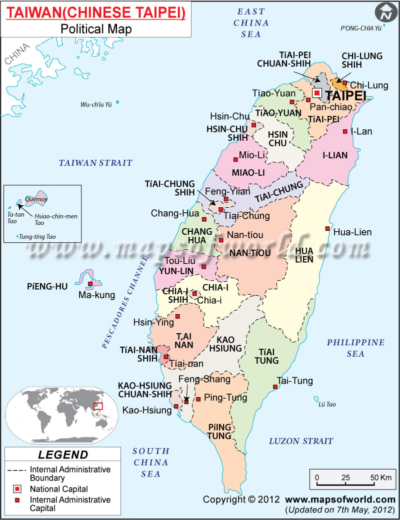 Political Map of Taiwan