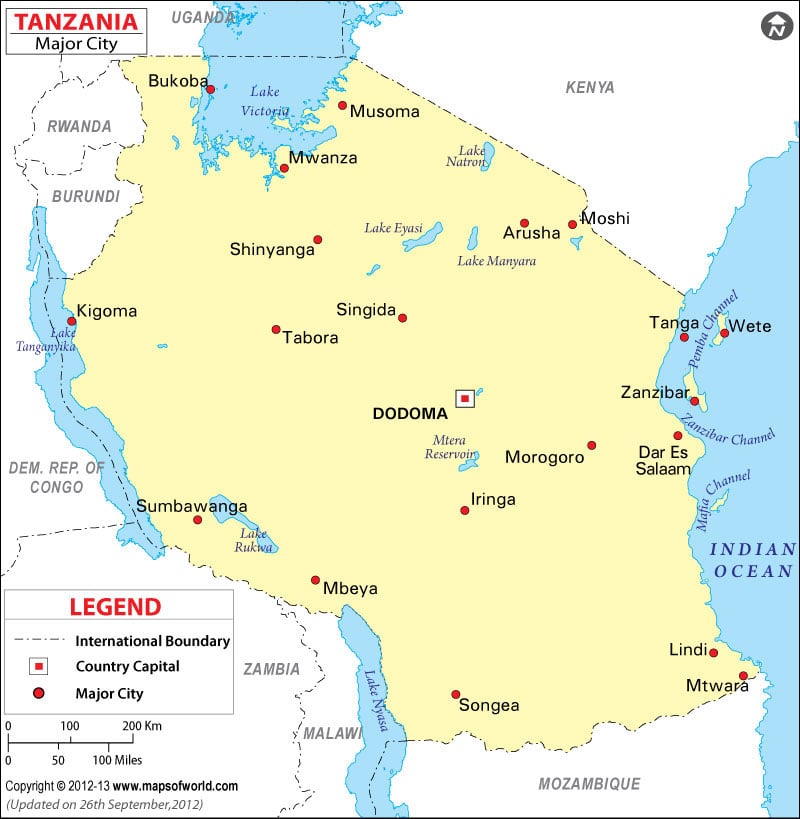 Tanzania City Map