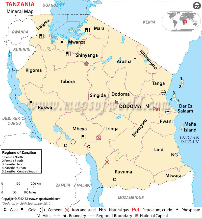Tanzania Mineral Map