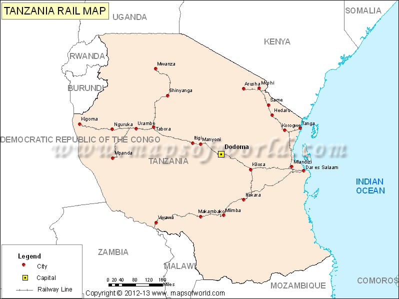 Tanzania Railway Map