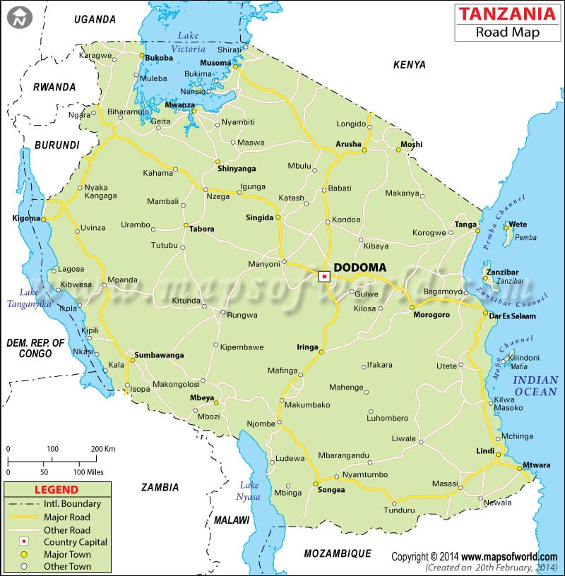 Tanzania Road Map