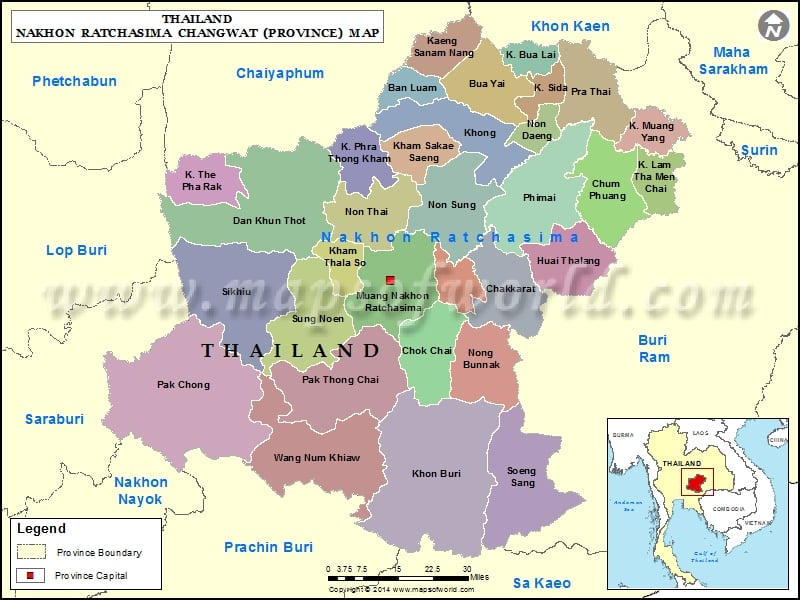 Nakhon Ratchasima Map Map Of Nakhon Ratchasima Province Thailand