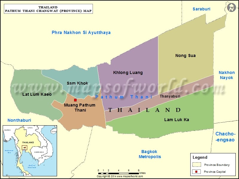 Pathum Thani Map Map Of Pathum Thani Province Thailand