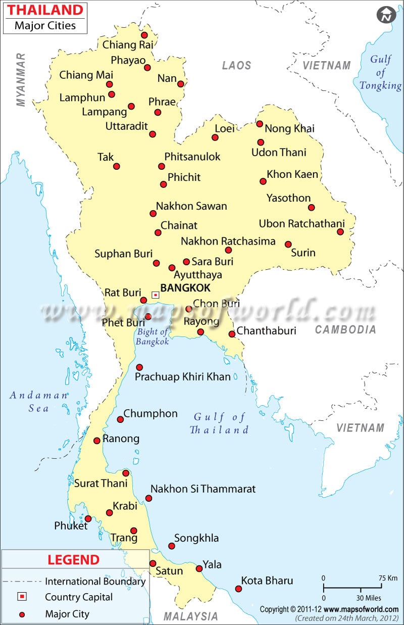 Thailand Cities Map