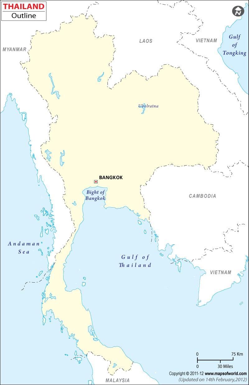 Blank Map of Thailand