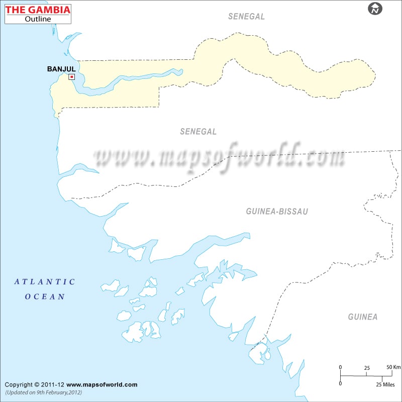 Gambia Map Outline