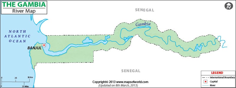 Gambia River Map