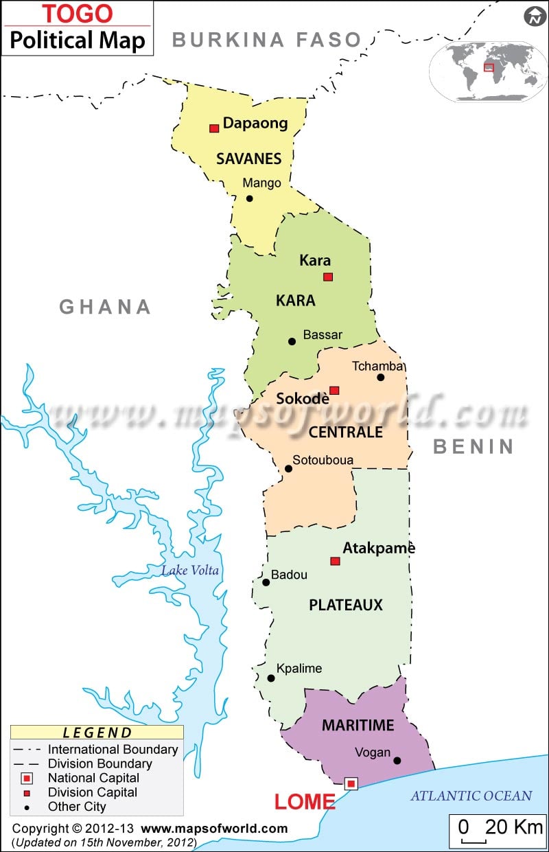 Togo Africa Map