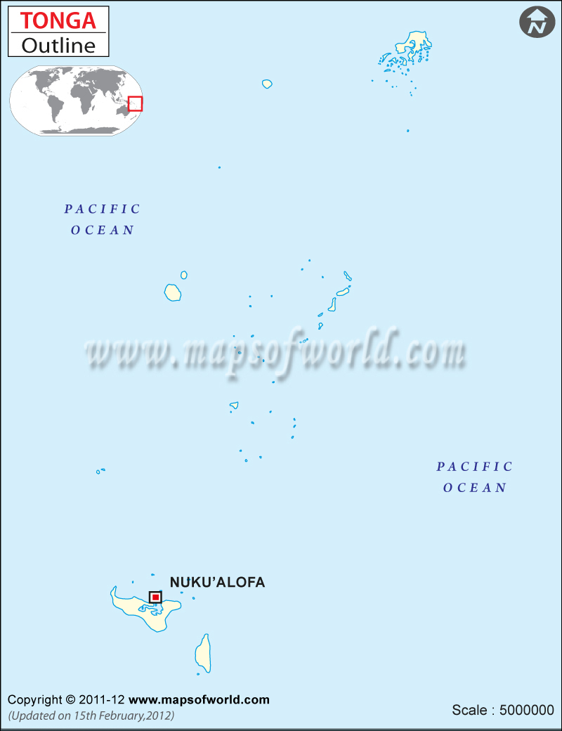 Tonga Map Outline