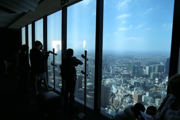 Binoculars installed at the observation deck to have a closer look at the city scapes
