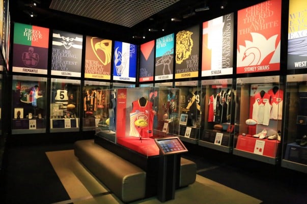 Colorful backlit displays at National Sports Museum
