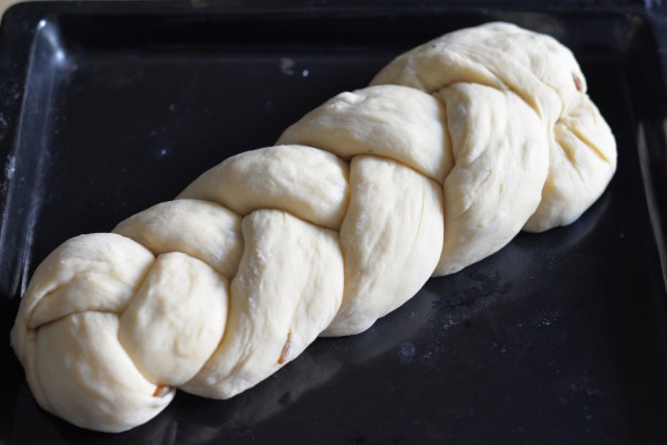 Czech Houska - Braided loaf ready for baking