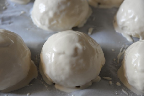 Dough Balls covered with rice paste