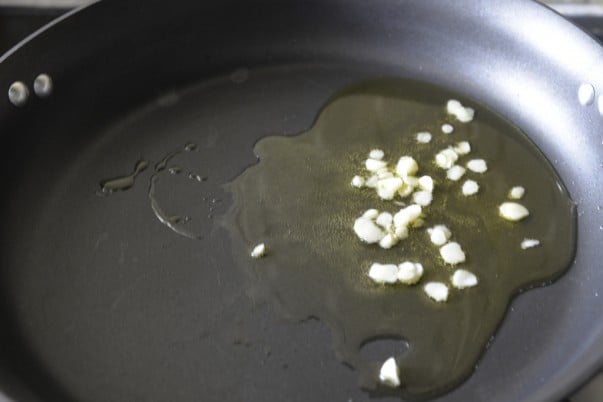 Frying Garlic for Mexican Rice