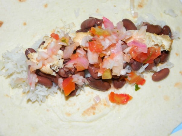 Making Burrito - Chicken & Salsa