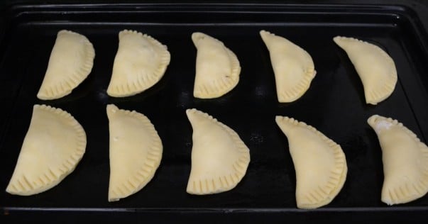 Nigerian Meat Pies - Lined Up For Baking