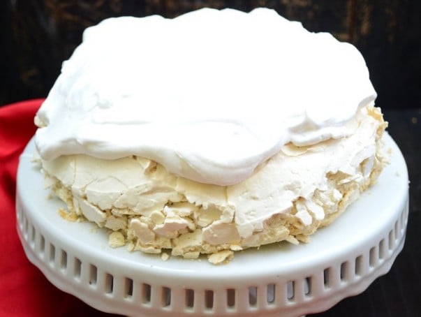 Pavlova - After Baking Topped With Cream