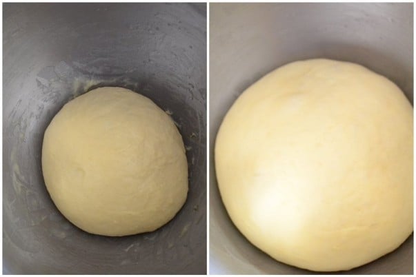 Pirozhki Dough Before & After Rising