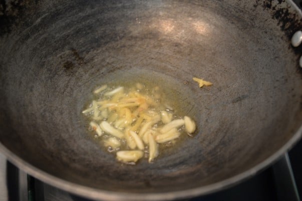 Sesame Chicken - Frying Garlic