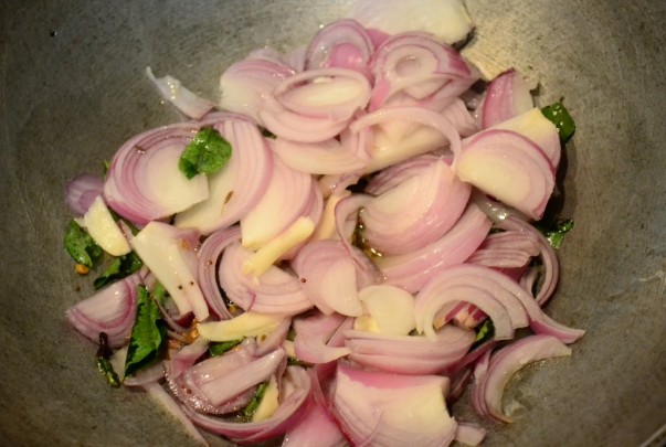 Sri Lankan Fish Curry - Frying Onions