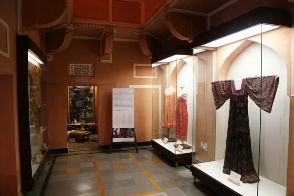 Hand Printed Fabrics display gallery shot at Anokhi Museum of Hand printing