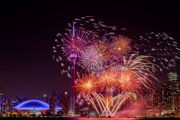 Fireworks on display during Canada Day in Toronto