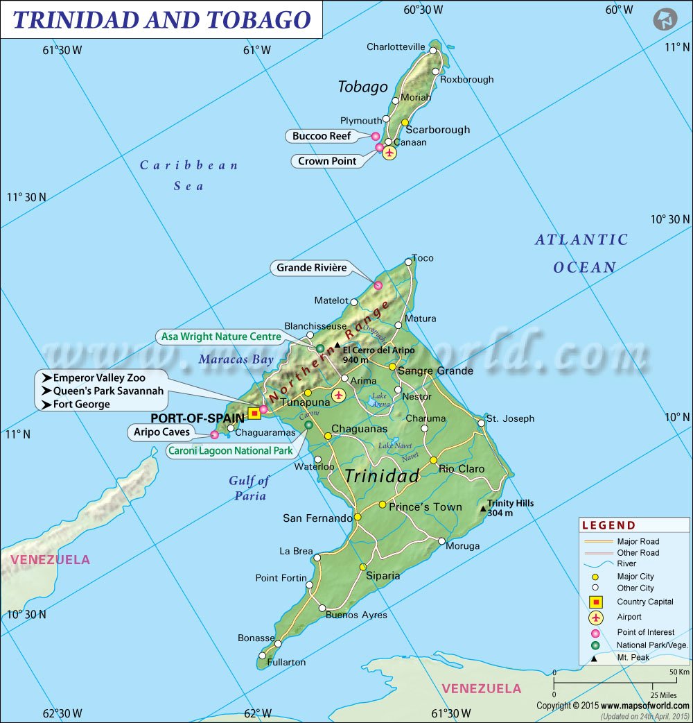 Trinidad And Tobago Map