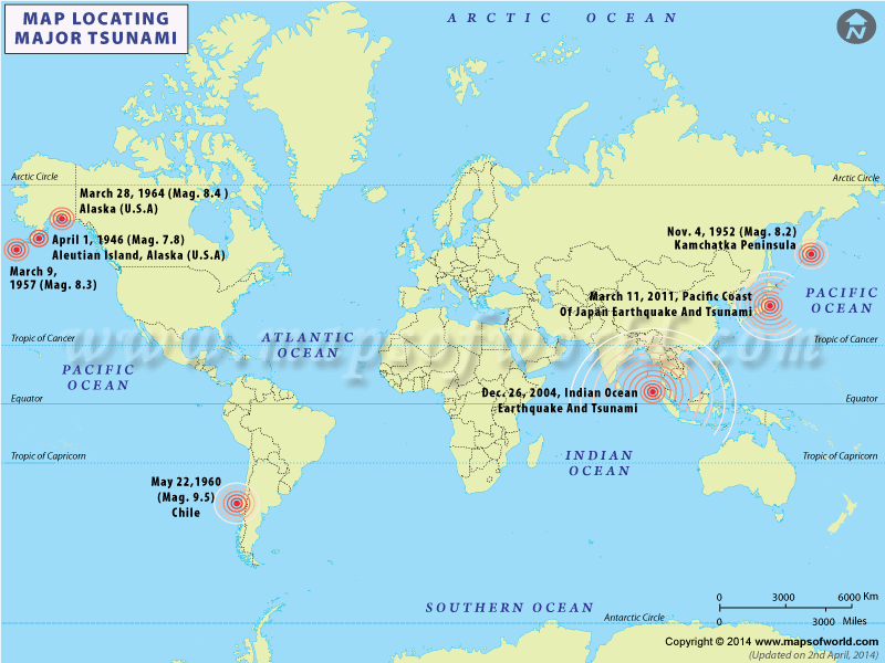 World Tsunamis Map