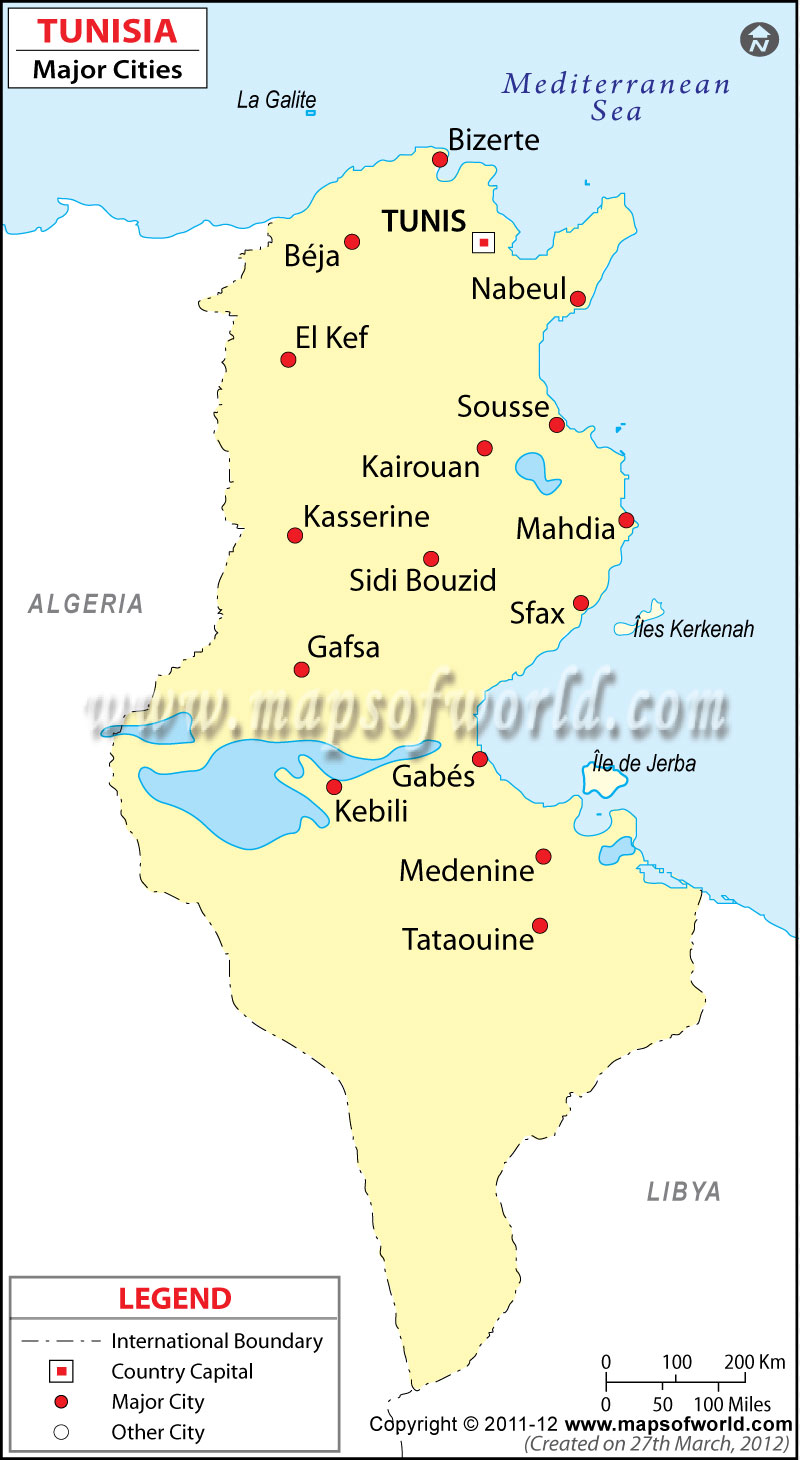 Tunisia Cities Map