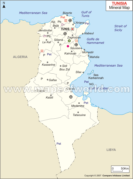 Tunisia Mineral Map