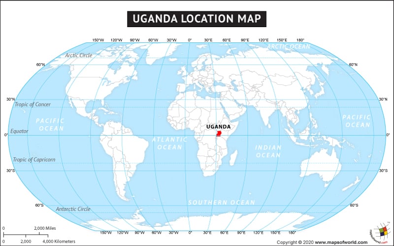 Uganda on World Map