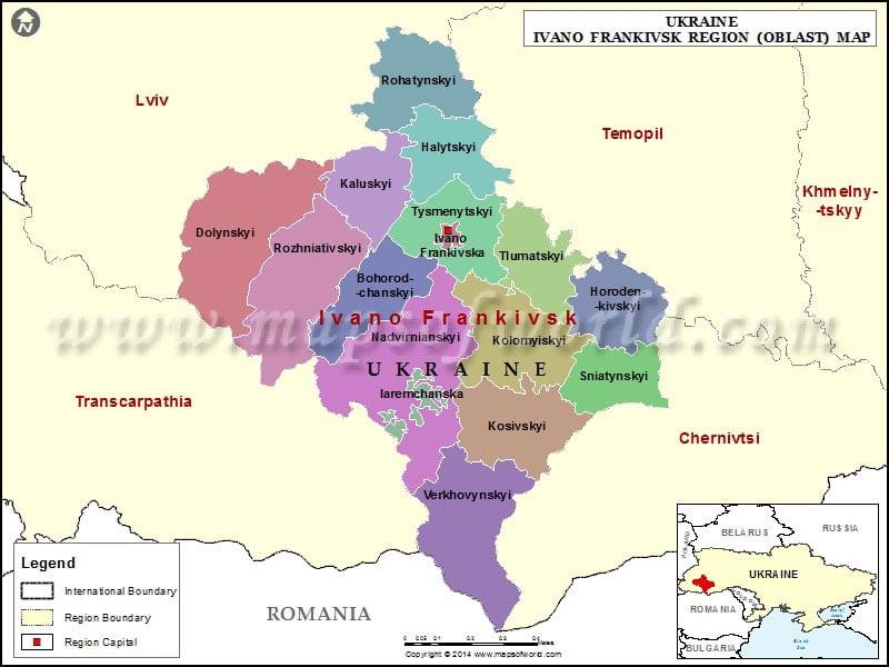Ivano Frankivsk Region Map 
