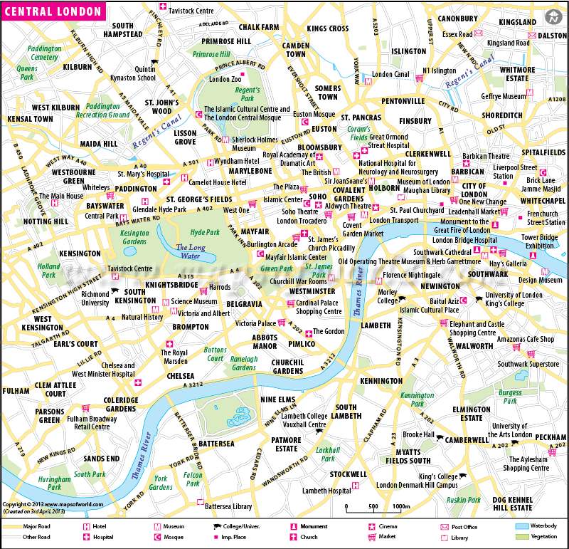 Map Of London City Centre Attractions Cammi Corinna