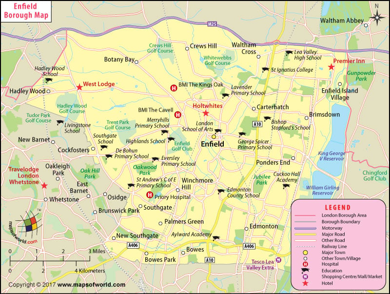 Enfield Borough Map